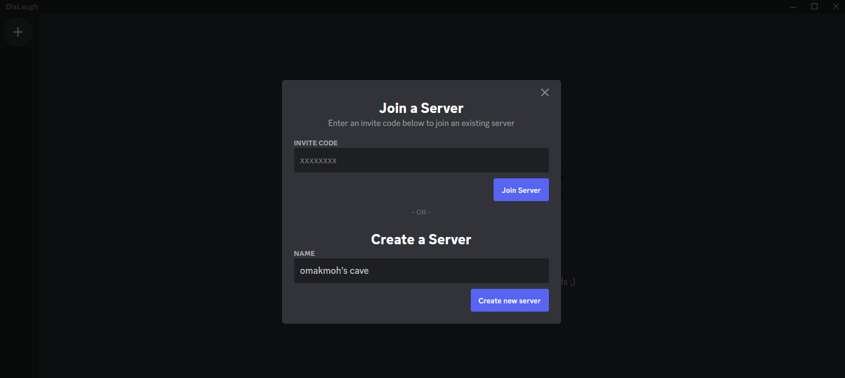 Join/Create Server